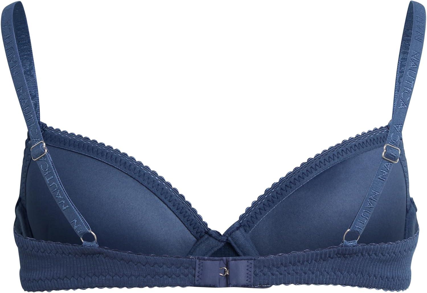 imageNautica Girls Training Bra  2 Pack3 Pack ACup Ribbed Molded Starter Bras for Teens with Adjustable Strap Sizes 30A36AMedium Grey HeatherVintage Indigo 2pk Molded Rib