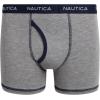 imageNautica Boys Boxer Briefs  36 Pack Comfort Stretch Cotton Kids Underwear Boxers for Boys with Contour Pouch Sizes 618Logo FlagsHeather GreyGreen6pk
