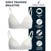 imageNautica Girls Training Bra  2 Pack3 Pack ACup Ribbed Molded Starter Bras for Teens with Adjustable Strap Sizes 30A36ALight Bleach HeatherWhiteMedium Grey Heather 3pk Molded