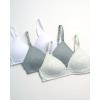 imageNautica Girls Training Bra  2 Pack3 Pack ACup Ribbed Molded Starter Bras for Teens with Adjustable Strap Sizes 30A36ALight Bleach HeatherWhiteMedium Grey Heather 3pk Molded