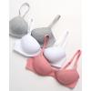 imageNautica Girls Training Bra  2 Pack3 Pack ACup Ribbed Molded Starter Bras for Teens with Adjustable Strap Sizes 30A36ALight Grey Heather WhitePink Heather 3pk Molded Rib