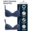imageNautica Girls Training Bra  2 Pack3 Pack ACup Ribbed Molded Starter Bras for Teens with Adjustable Strap Sizes 30A36AMedium Grey HeatherVintage Indigo 2pk Molded Rib