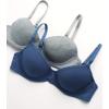 imageNautica Girls Training Bra  2 Pack3 Pack ACup Ribbed Molded Starter Bras for Teens with Adjustable Strap Sizes 30A36AMedium Grey HeatherVintage Indigo 2pk Molded Rib