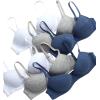 imageNautica Girls Training Bra  4 Pack6 Pack ACup Ribbed Molded Starter Bras for Teens with Adjustable Strap Sizes 30A36ALight Grey HeatherWhiteIndigo Heather 6pk Molded Rib
