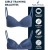 imageNautica Girls Training Bra  4 Pack6 Pack ACup Ribbed Molded Starter Bras for Teens with Adjustable Strap Sizes 30A36ALight Grey HeatherWhiteIndigo Heather 6pk Molded Rib