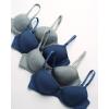 imageNautica Girls Training Bra  4 Pack6 Pack ACup Ribbed Molded Starter Bras for Teens with Adjustable Strap Sizes 30A36AMedium Grey HeatherVintage Indigo 4pk Molded Rib