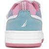 imageNautica Kids Girls Sneakers with Adjustable Strap and Bungee Straps  Comfortable Casual Shoes ToddlerLittle KidPink White Teal