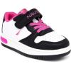imageNautica Kids Girls Sneakers with Adjustable Strap and Bungee Straps  Comfortable Casual Shoes ToddlerLittle KidWhite Black Pink