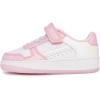 imageNautica Kids Girls Sneakers with Adjustable Strap and Bungee Straps  Comfortable Casual Shoes ToddlerLittle KidWhite Glitter Pink