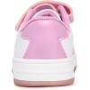 imageNautica Kids Girls Sneakers with Adjustable Strap and Bungee Straps  Comfortable Casual Shoes ToddlerLittle KidWhite Light Pink Iridescent