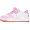 imageNautica Kids Girls Sneakers with Adjustable Strap and Bungee Straps  Comfortable Casual Shoes ToddlerLittle KidWhite Light Pink Iridescent