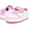 imageNautica Kids Girls Sneakers with Adjustable Strap and Bungee Straps  Comfortable Casual Shoes ToddlerLittle KidWhite Light Pink Iridescent