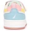 imageNautica Kids Girls Sneakers with Adjustable Strap and Bungee Straps  Comfortable Casual Shoes ToddlerLittle KidWhite Pastel Mix