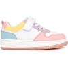 imageNautica Kids Girls Sneakers with Adjustable Strap and Bungee Straps  Comfortable Casual Shoes ToddlerLittle KidWhite Pastel Mix