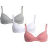 Light Grey Heather /White/Pink Heather- 3pk Molded Rib
