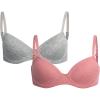 imageNautica Girls Training Bra  2 Pack3 Pack ACup Ribbed Molded Starter Bras for Teens with Adjustable Strap Sizes 30A36APink HeatherLight Grey Heather 2pk Molded Rib