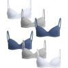 imageNautica Girls Training Bra  4 Pack6 Pack ACup Ribbed Molded Starter Bras for Teens with Adjustable Strap Sizes 30A36ALight Grey HeatherWhiteIndigo Heather 6pk Molded Rib