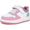 imageNautica Kids Girls Sneakers with Adjustable Strap and Bungee Straps  Comfortable Casual Shoes ToddlerLittle KidPink White Teal
