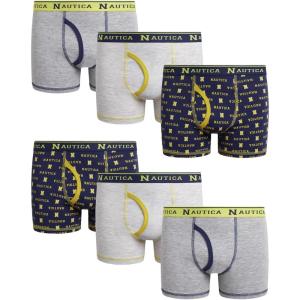 imageNautica Boys Boxer Briefs  36 Pack Comfort Stretch Cotton Kids Underwear Boxers for Boys with Contour Pouch Sizes 618Blue BlockLight Heather GreyBeach Heather6pk