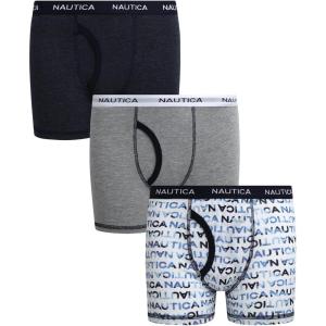 imageNautica Boys Boxer Briefs  36 Pack Comfort Stretch Cotton Kids Underwear Boxers for Boys with Contour Pouch Sizes 618Navy PrintGreyNavy3pk