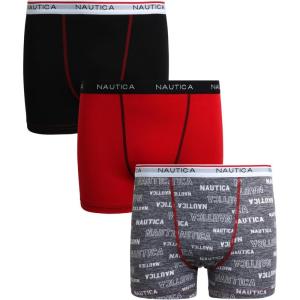 imageNautica Boys Stretch Performance Boxer Briefs 36 Pack  Breathable Underwear for Boys 618Block LogoBarbados CherryBlack3pk