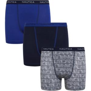 imageNautica Boys Stretch Performance Boxer Briefs 36 Pack  Breathable Underwear for Boys 618White LogoNocturnal NavyCobalt3pk