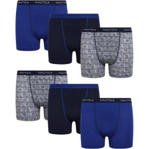 imageNautica Boys Stretch Performance Boxer Briefs 36 Pack  Breathable Underwear for Boys 618White LogoNocturnal NavyCobalt6pk