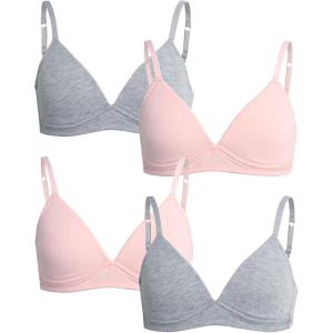 imageNautica Girls Training Bra  4 Pack6 Pack ACup Ribbed Molded Starter Bras for Teens with Adjustable Strap Sizes 30A36APink BlissLight Grey Heather 8pk Molded