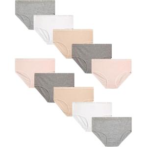 imageNautica Girls Underwear Briefs  10 Pack Comfort Stretch MidWaist Breathable Cotton Underwear Panties for Girls 412PinkGreyWhiteHeather Grey
