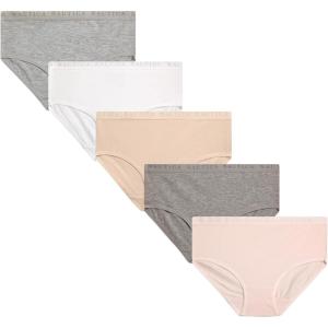 imageNautica Girls Underwear Briefs  5 Pack Soft Comfort Stretch MidWaist Breathable Cotton Underwear Panties for Girls 412PinkGreyWhiteHeather Grey