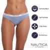 imageNautica Womens Cotton Thong Underwear Set 5PackGrey Multi LogoBlackMd Heather GreyStonewashBlack