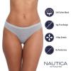 imageNautica Womens Cotton Thong Underwear Set 5PackNt LogoBarely ThereCafe LatteBlackMd Heather Grey