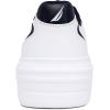 imageNautica Womens LaceUp Fashion Sneakers  LowTop Casual Walking ampamp Tennis Shoes with Platform or Regular HeelWhite Navyhycrest