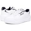 imageNautica Womens LaceUp Fashion Sneakers  LowTop Casual Walking ampamp Tennis Shoes with Platform or Regular HeelWhite Navyhycrest