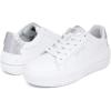 imageNautica Womens LaceUp Fashion Sneakers  LowTop Casual Walking ampamp Tennis Shoes with Platform or Regular HeelWhite Silversendera