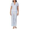 imageNautica Womens Button Up Pajama Set  2Piece Summer Lightweight PJ Set  Top and Pants  Lounge and Sleep Sets for WomenBlue Stripe