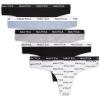 imageNautica Womens Cotton Thong Underwear Set 5PackGrey Multi LogoBlackMd Heather GreyStonewashBlack