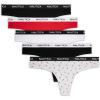 imageNautica Womens Cotton Thong Underwear Set 5PackNt Sail LogoBlackWhiteBarbados CherryBlack