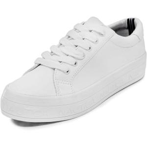 imageNautica Womens LaceUp Fashion Sneakers  LowTop Casual Walking ampamp Tennis Shoes with Platform or Regular HeelAelisawhite