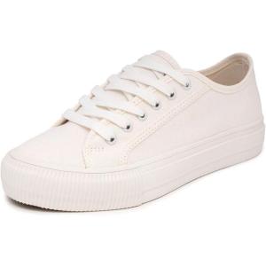 imageNautica Womens LaceUp Fashion Sneakers  LowTop Casual Walking ampamp Tennis Shoes with Platform or Regular HeelBelladawnwhite