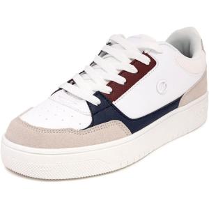 imageNautica Womens LaceUp Fashion Sneakers  LowTop Casual Walking ampamp Tennis Shoes with Platform or Regular HeelRed White Bluenachez