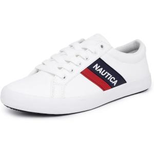 imageNautica Womens LaceUp Fashion Sneakers  LowTop Casual Walking ampamp Tennis Shoes with Platform or Regular HeelThanawhiteNavy