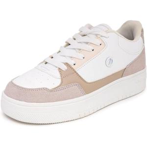 imageNautica Womens LaceUp Fashion Sneakers  LowTop Casual Walking ampamp Tennis Shoes with Platform or Regular HeelWhite Greynachez