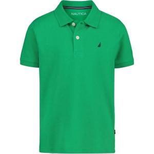 imageNautica Boys Short Sleeve Anchor Polo Button Closure Soft ampamp Comfortable Pique FabricBright Green