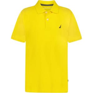 imageNautica Boys Short Sleeve Anchor Polo Button Closure Soft ampamp Comfortable Pique FabricLemon