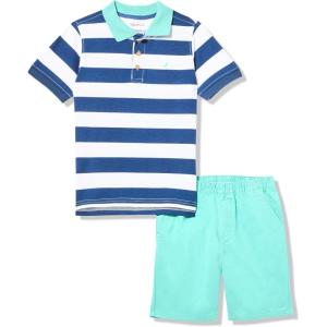 imageNautica Boys 2pc Polo Short SetNavyWhiteGreen