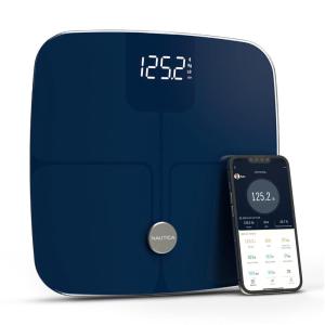 imageNautica Body Tracker Digital Bathroom Scale BluetoothEnabled Smart Scale with BMI Body Fat Muscle Mass Tracking ampamp More Syncs with Smartphone App for Body Composition Tracking 440 LbsNavy