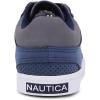 imageNautica Kids Boys LaceUp Fashion Sneakers LowTop Dress Shoes for Youth  Big KidLittle KidNavy Grey Logone