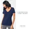 imageNautica Womens Sleep Shirt  Lightweight Breathable Pajama Top  Cotton Knit Jersey VNeck Sleepwear and LoungewearGrey