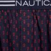 imageNautica Mens Classic Cotton Loose Knit Boxer2 Way Anchor Print Peacoatnautica Red